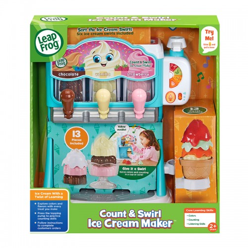LeapFrog Count and Swirl Ice Cream Maker With Colourful Toppings | Role Playing Toy | Pretend Play | Learning toys | 2 Years+